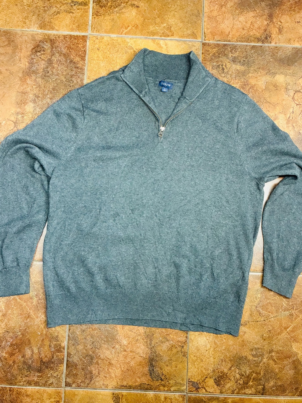 J. Crew Men's V-Neck Half-Zip Sweater